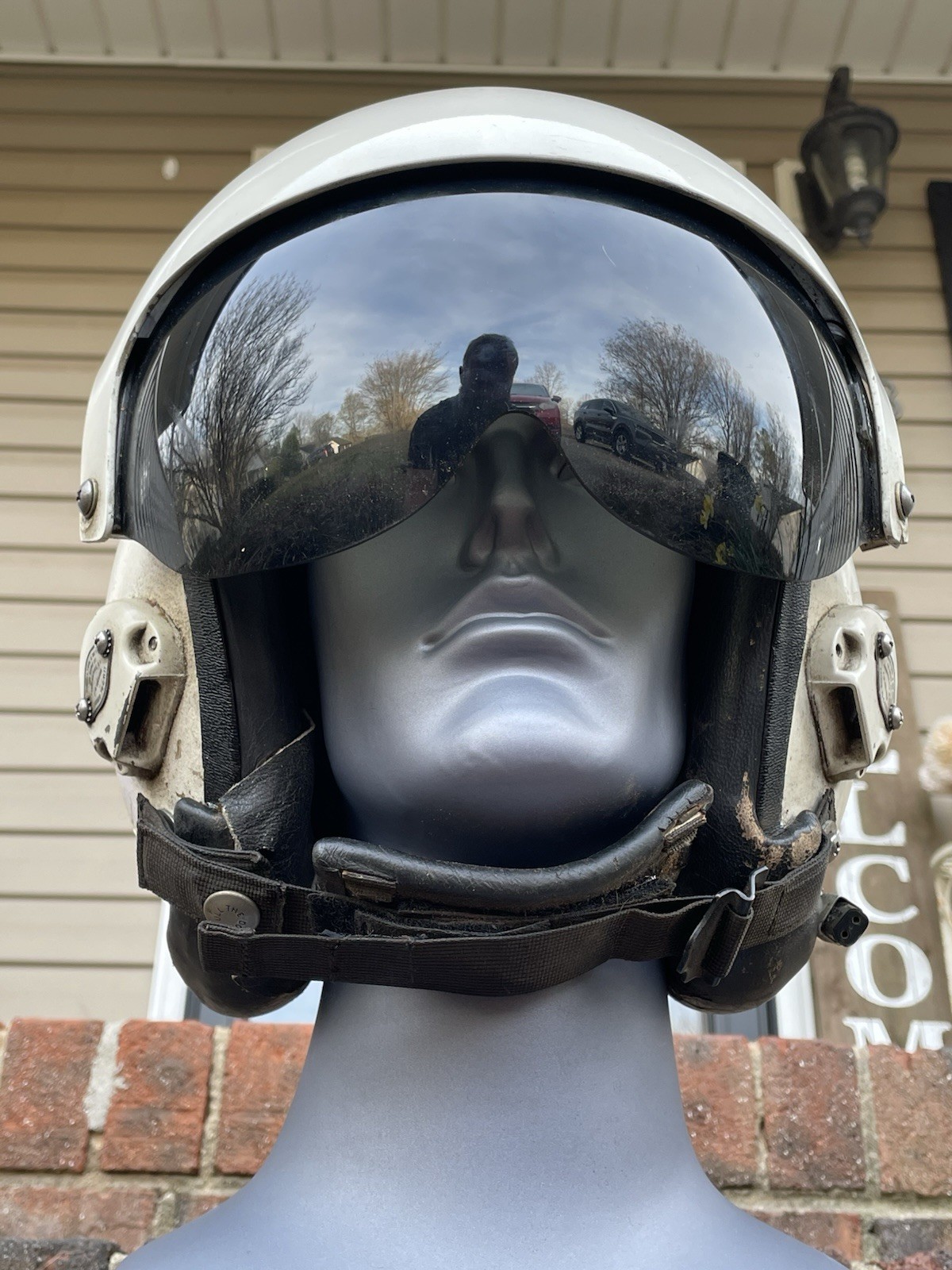 Vtg HGU-26 Dual Visor Gentex Flight Fighter Pilot Helmet Partial decals