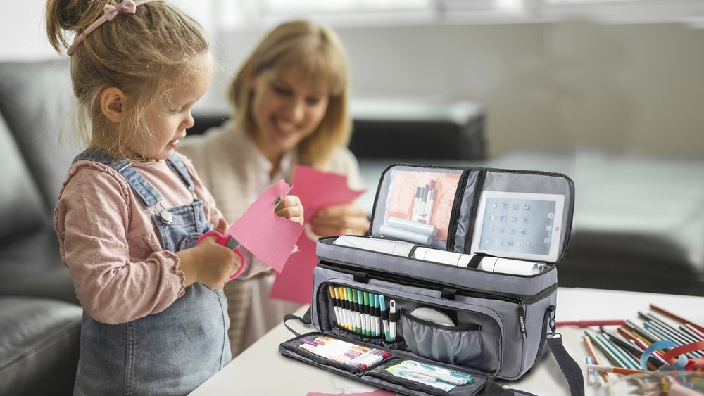 Cricut Maker & Explore Carrying Case - Double-Layer Storage Organizer with Dust
