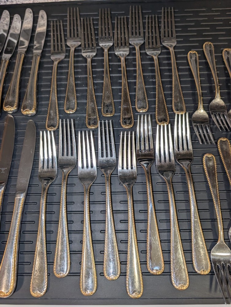 102 Piece Gorham Stainless Steel Silverware And Serving Set.