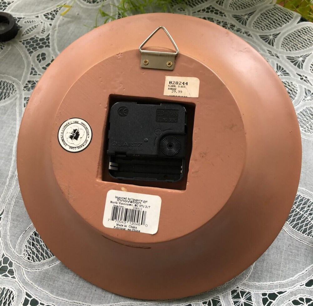 INNOVATIONS - WALL CLOCK W/ PANSIES