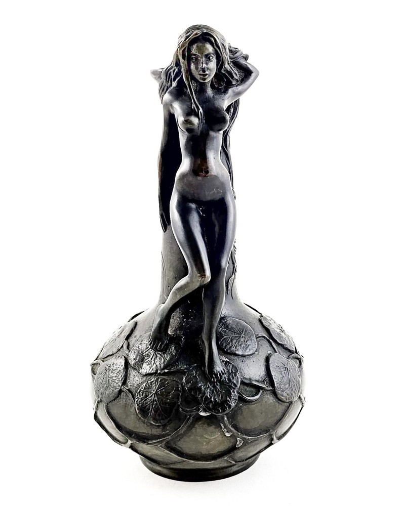 Solid Bronze Art Nouveau Vase - Signed