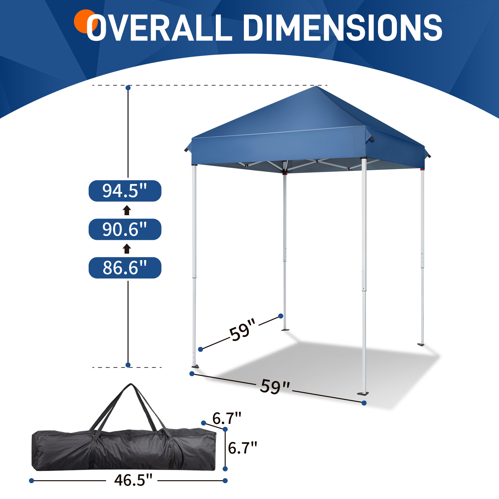 Canopy Tent 5x5 Pop Up Portable Waterproof Outdoor Shelter