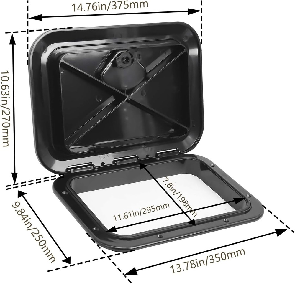 ‎10.63X14.76inch Marine Boat Deck Rectangular Access Hatch Regular Caravan RV