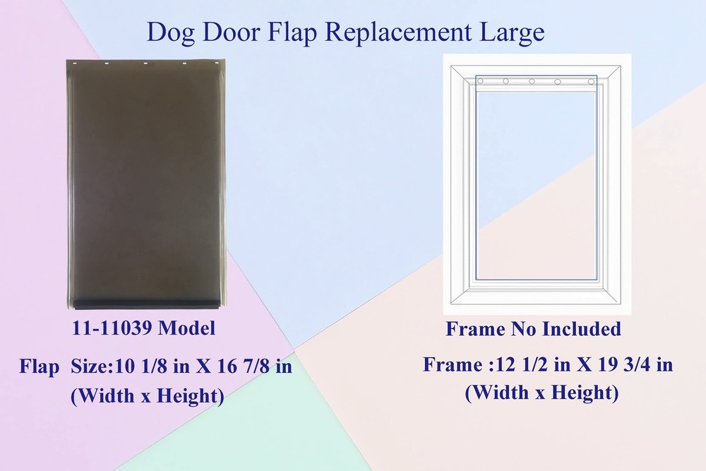 Large Dog Door Replacement Flap Compatible with Large, Translucent Gray
