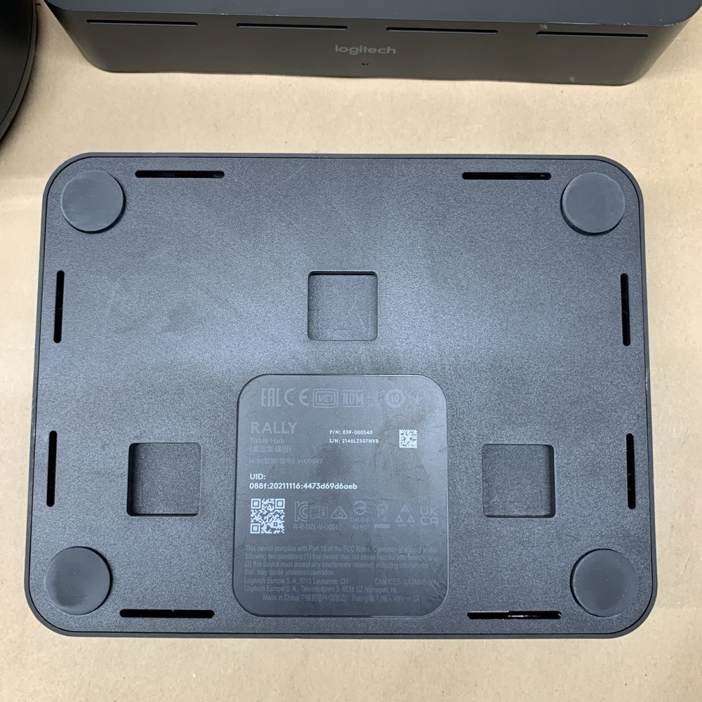 Logitech Rally V-U0047 Conference System Table Hub, Display Hub, & Camera