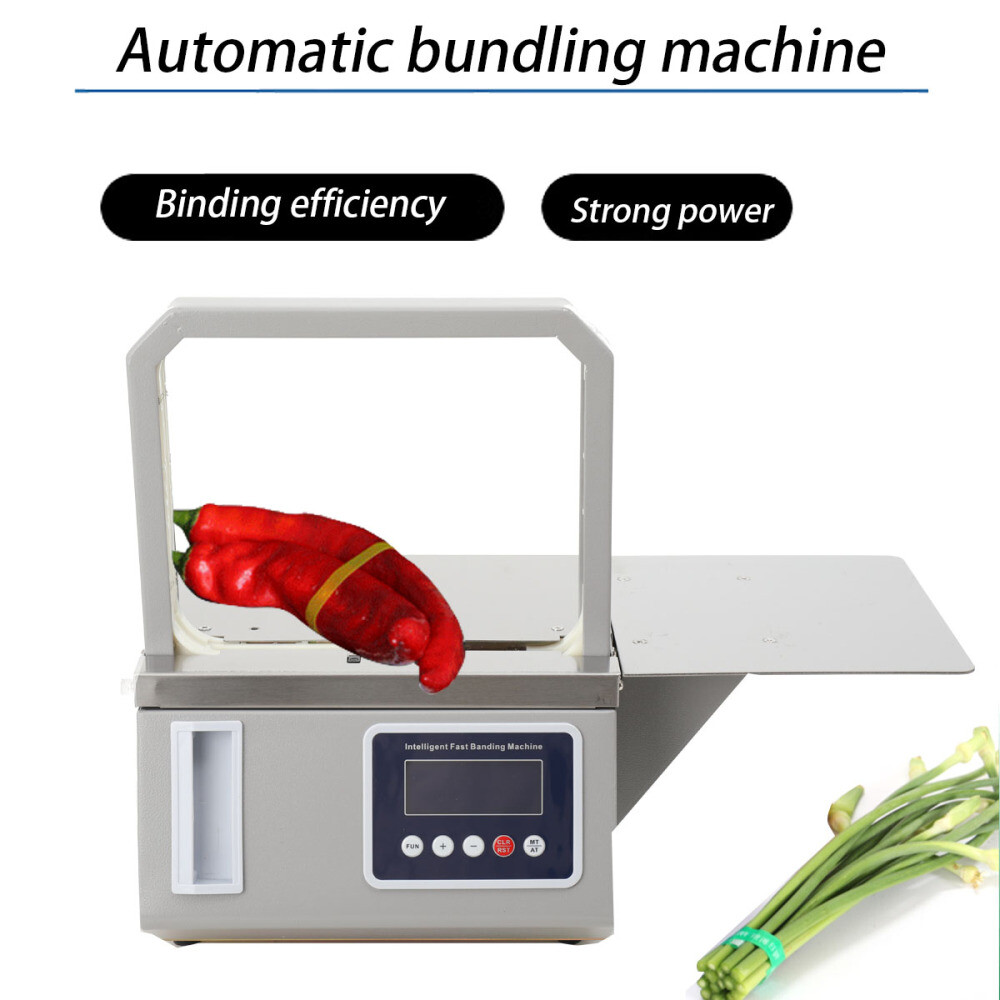 Small Automatic OPP Tape Bundling Machine Supermarket Vegetable Packer Strapping