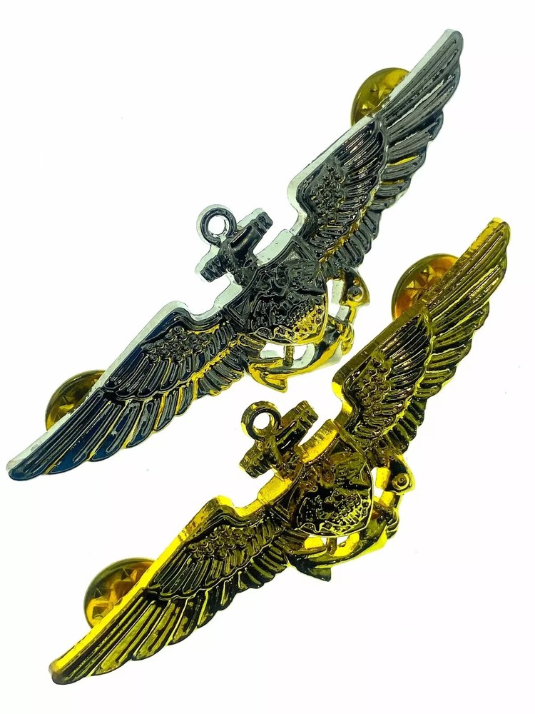 US Navy Aviation CHARM Eagle Wing Badge Naval Aviator Pilot CUSTOM Pins SET