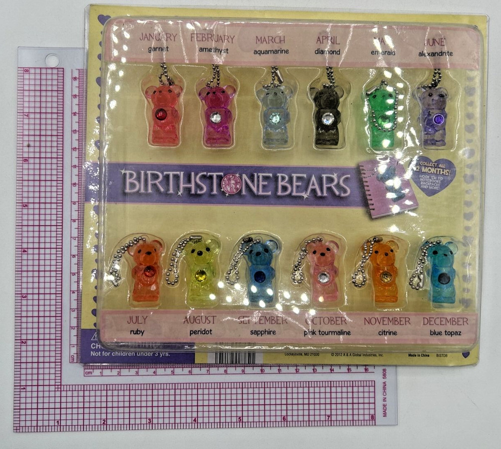 Vintage Vending Display Board Birthstone Bears 0157