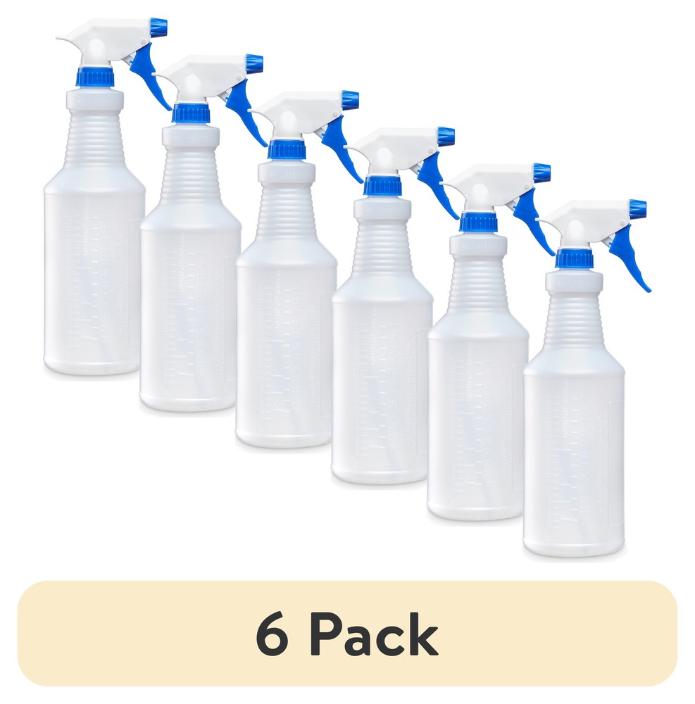 (6 pack) Great Value All Purpose Plastic Spray Bottle, 32 oz., Single Count