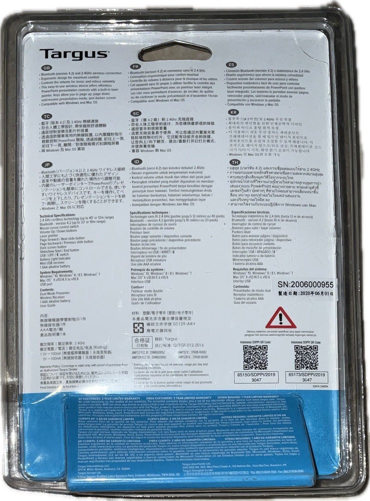 Targus P32 Dual Mode Presenter Pointer AMP32GL