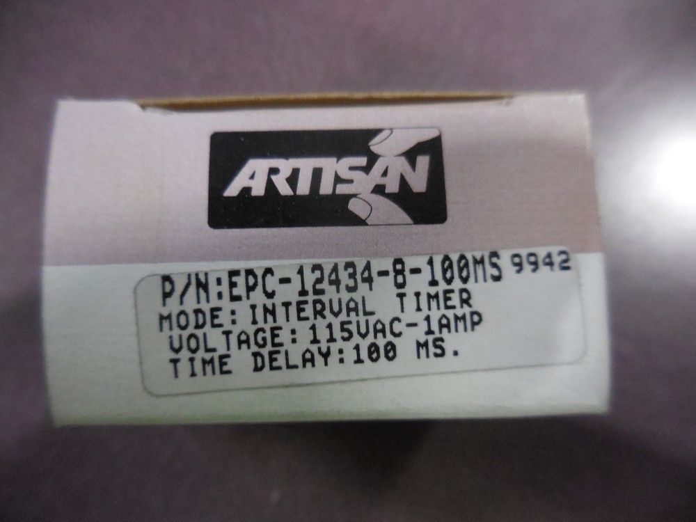 Artisan Solid State Interval Timer Pn. EPC-12434-8-100MS 115 VAC, Delay 100ms