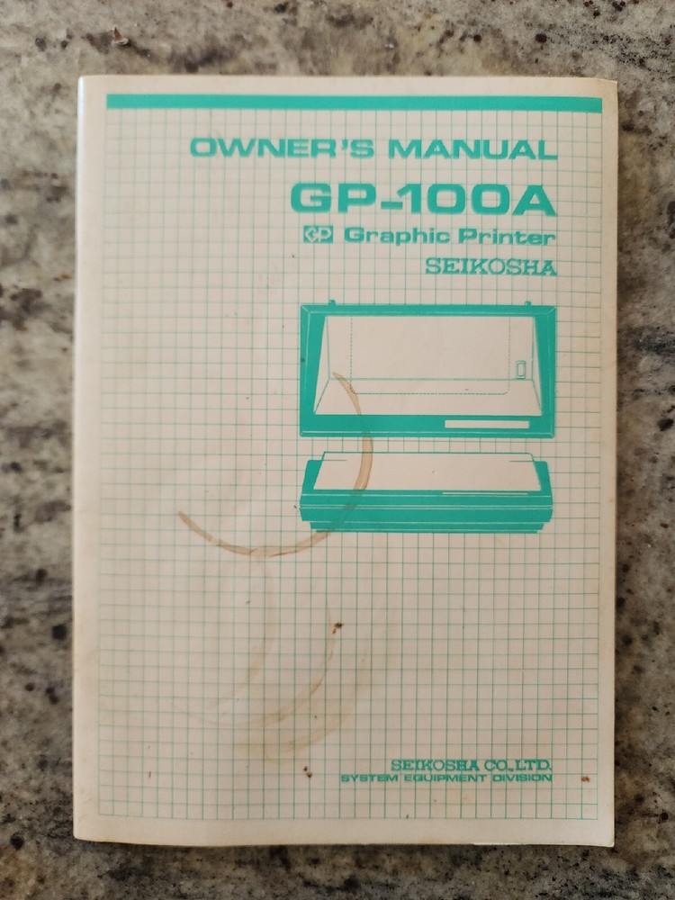 Seikosha Graphic Printer GP-100A Owner's Manual