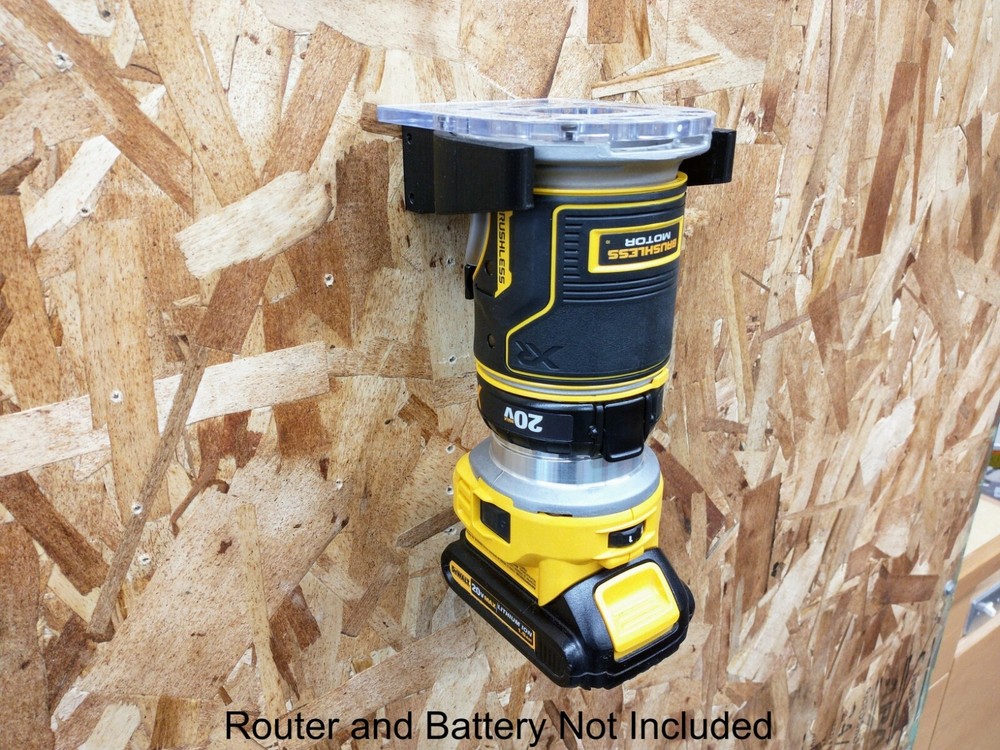 Wall Mount For DeWalt DCW600 Cordless Router with Optional Wall Control Mounts