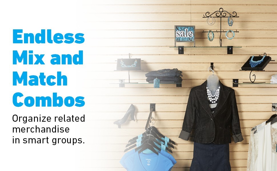 2 Slatwall Easy Panels 4' x 2' Horizontal Black Fiberboard Panel