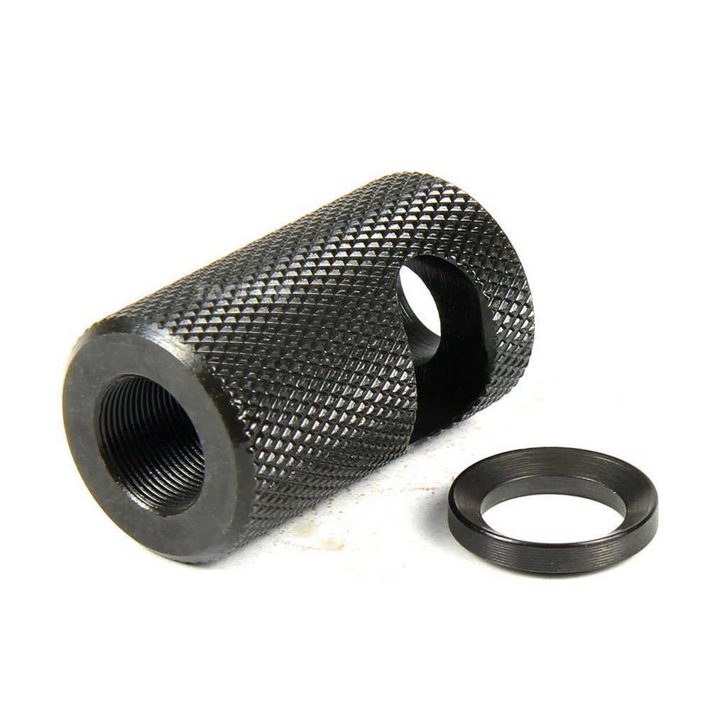 Compact Low Concussion 1/2x28 Competition Muzzle Brake .223 5.56 Knurled