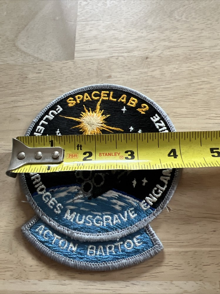 US NASA Space SHUTTLE Program Patch SPACELAB 2 ACTON BARTOE FULLERTON BRIDGES