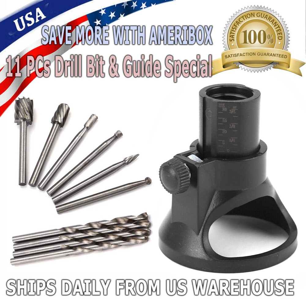 Dremel Rotary Multi Tool Cutting Guide HSS Router Drill Bits Set Attachment Kit