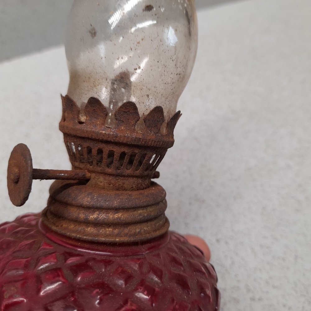 Oil lamp- With Wick. Missing a pedestal/ base