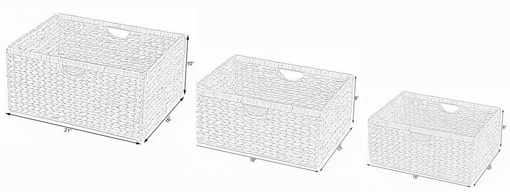 New Wickerwise Foldable Natural Water Hyacinth Storage Bin