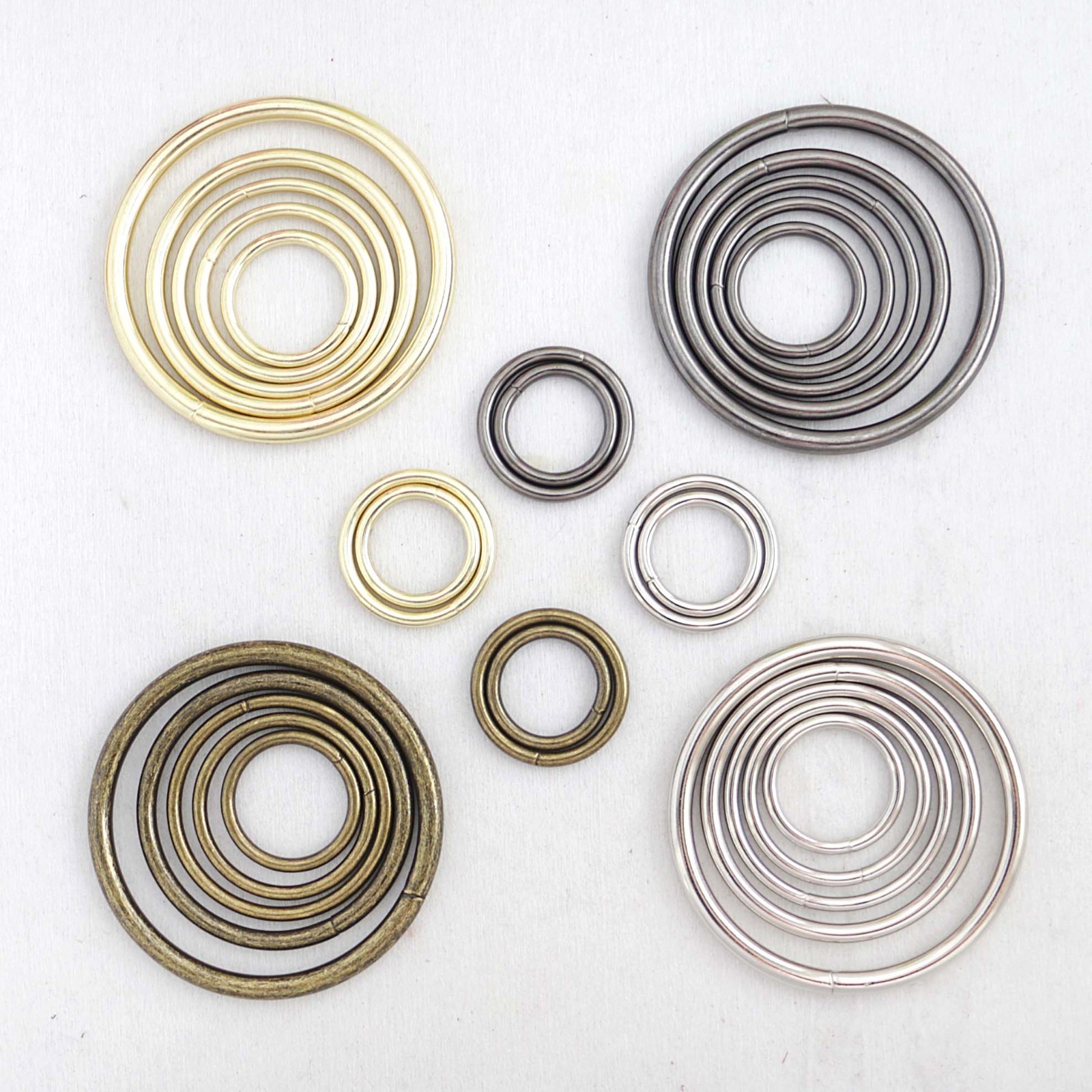 Metal O-Ring Welded ,for straps,purses,bags,Choose quantity Size & color (usa)