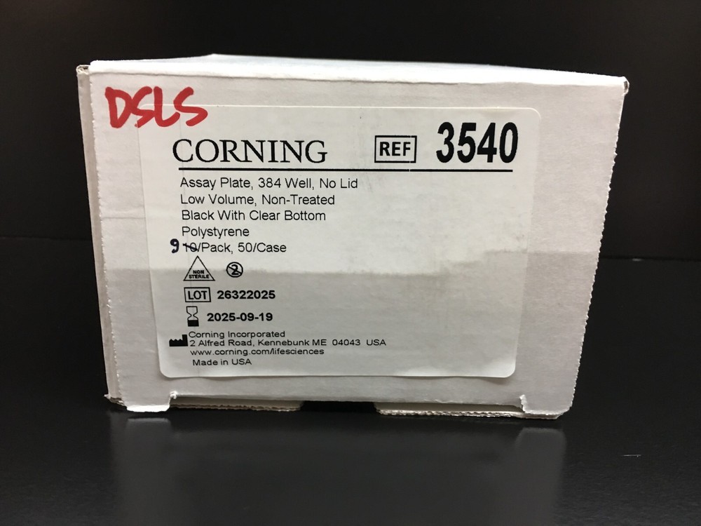 Corning REF 3540 Low Volume 384-well Black/Clear Flat Bottom Microplate 9 PCS