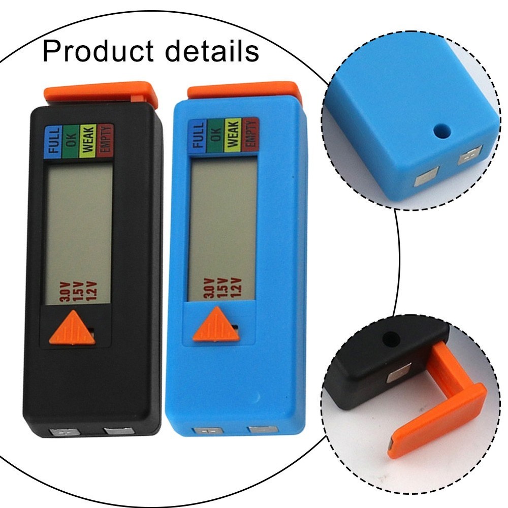 Portable Digital Battery Tester for AA AAA 9V with Easy Read LCD Display