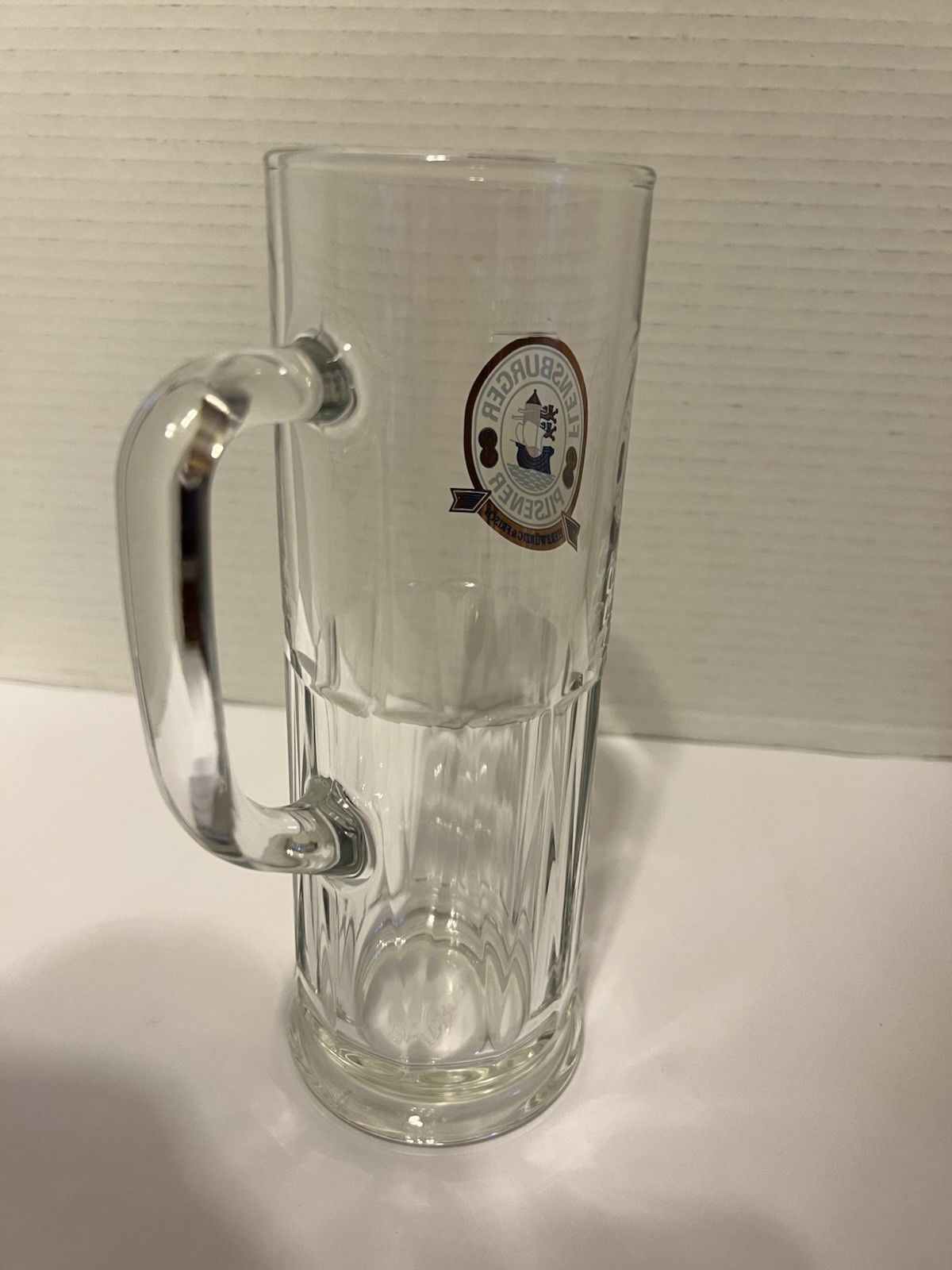 Flensburger Pilsener Herbwurzig & Frisch 0.5 L Beer Mug 8" Tall-Slender-German