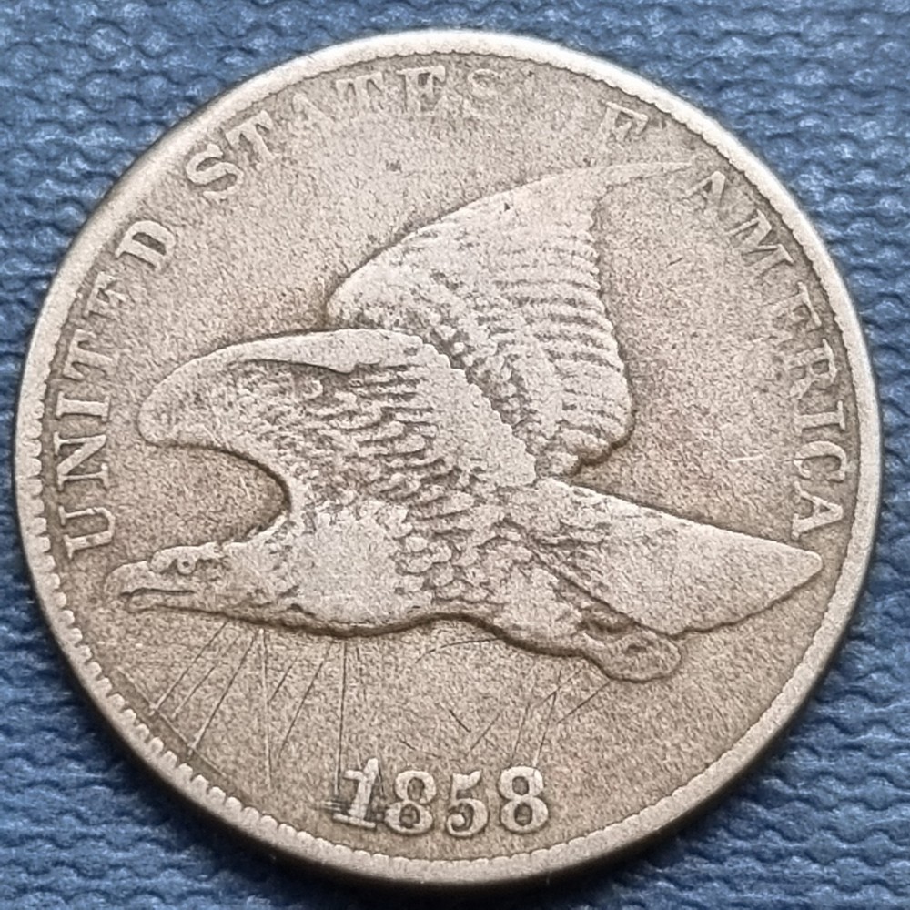 1858 Flying Eagle Cent 1c Better Grade Engraved "Jack" #97885