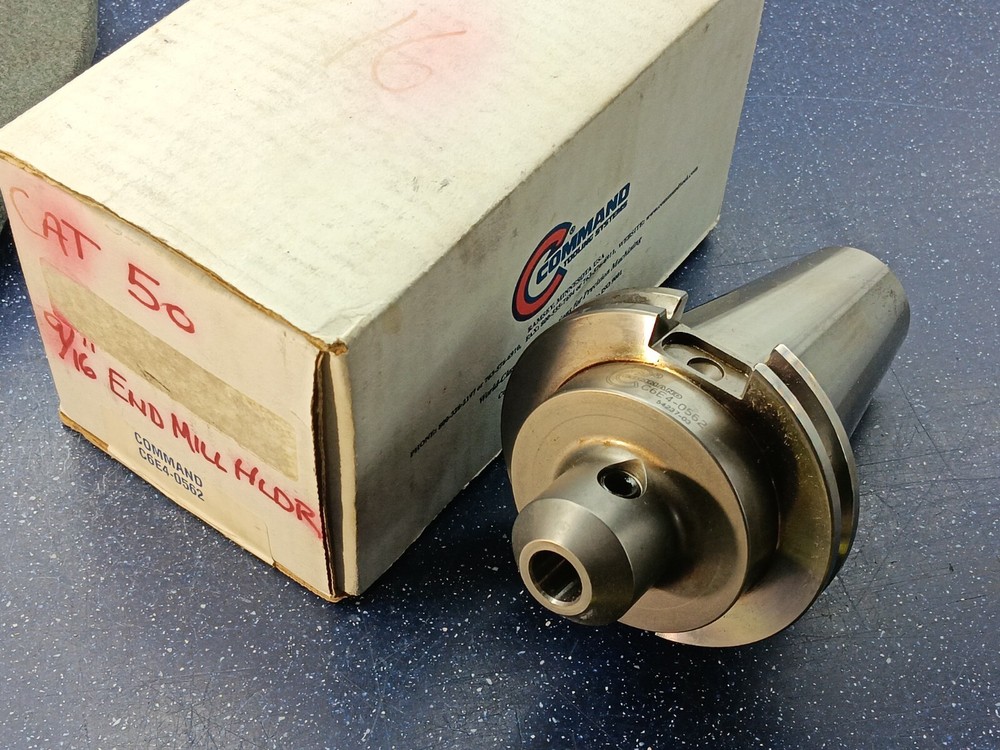 NEW Command CAT50 9/16" ID Solid End Mill Tool Holder C6E4-0562 CNC USA .5625