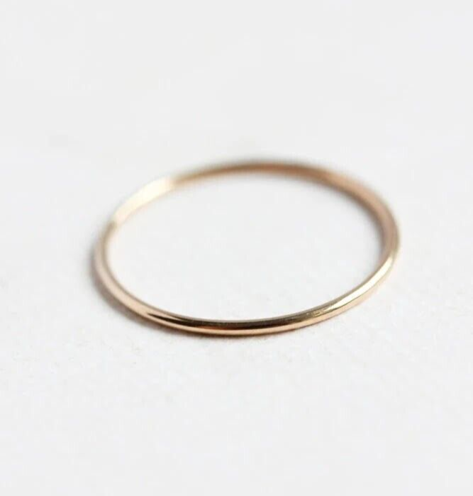 14k Thin Gold Ring Minimalist. Stackable SIZE: 5, 6, 7, 8, 9, 10