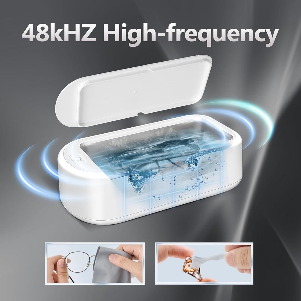 Ultrasonic Cleaner, 48kHZ Retainer Cleaner with 2 Modes Digital...