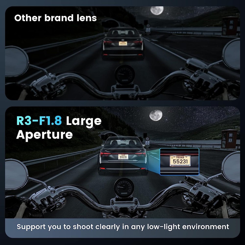 2K Bluetooth Intercom Headset Camera Recoder for Motorcycle ATV UTV Bike 1500M