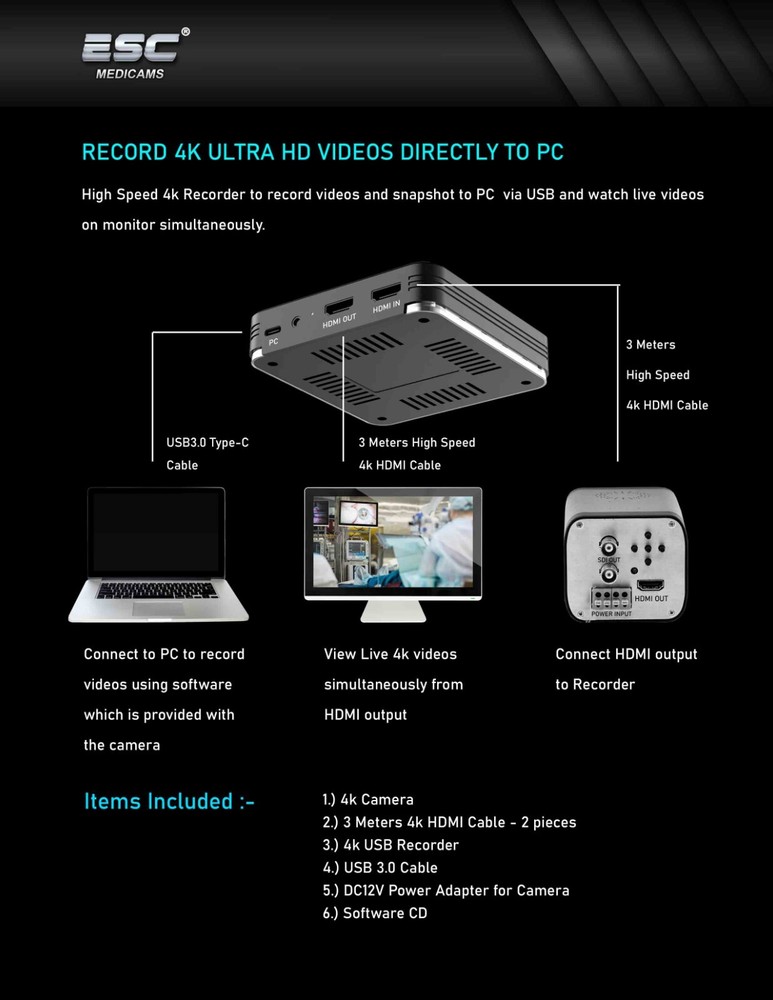 4k Microscope Camera for Surgical Operating Zeiss Beam Splitter C-Mount Adapter