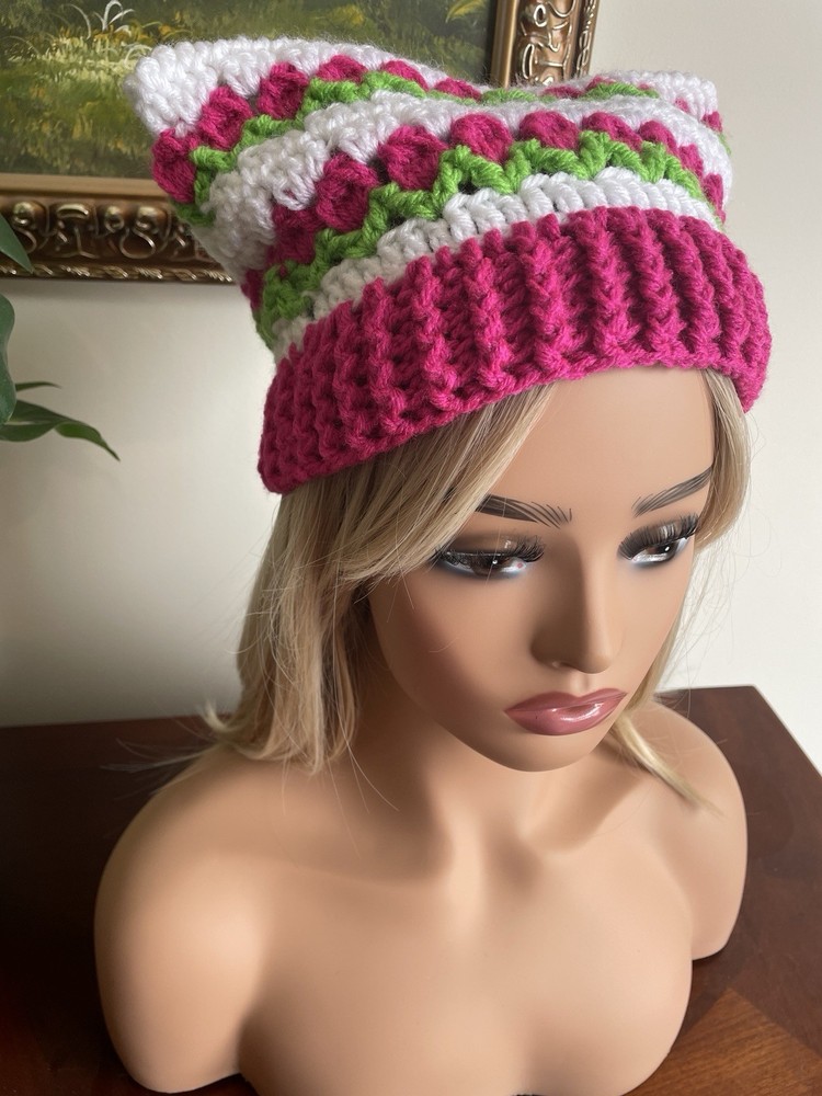 Tulip Cat Ear Beanie Hat - Handmade