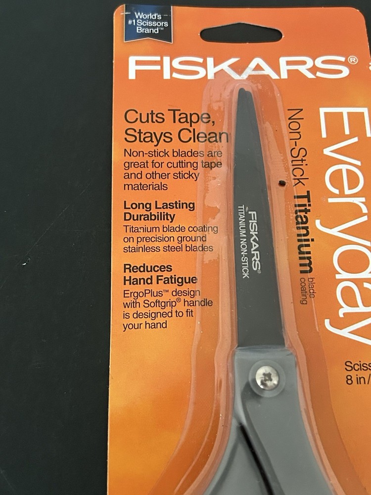 NEW Fiskars Softgrip Titanium Non-Stick Scissors 8"-