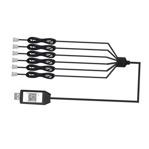 6 in 1 USB Acrylic Interior Car Lights Controller with Button Control,