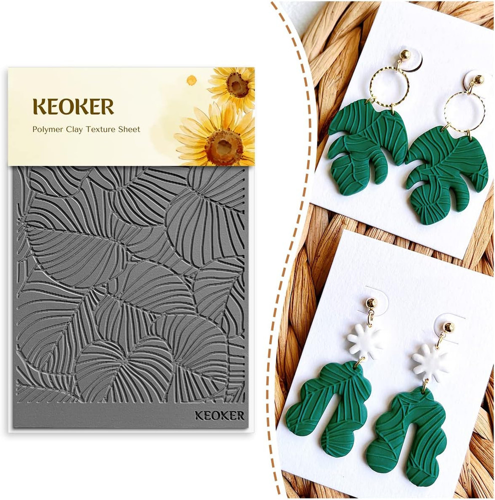 Polymer Clay Texture Sheets, Clay Texture Mat for Making Earrings Jewerly, Polym