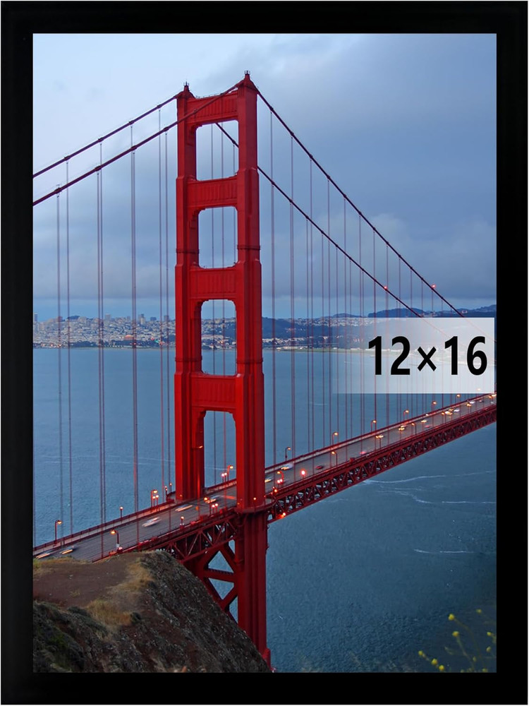 12X16 Frame Wall Hanging Picture Frames, Black, 1 Pack