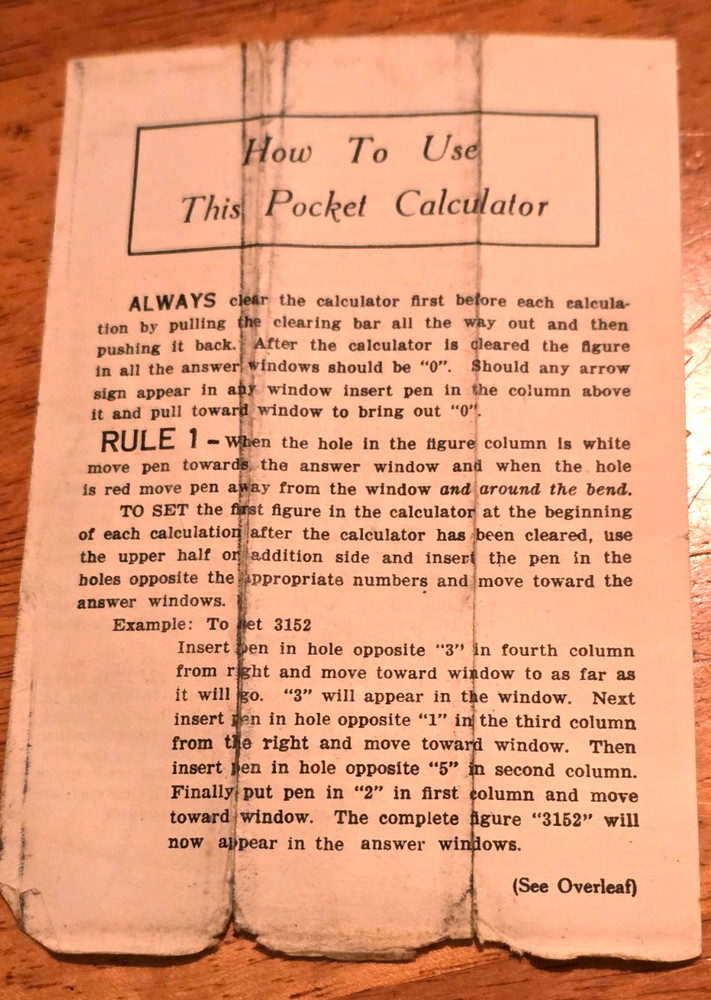 Vintage Omega Pocket Adding Machine, Very Cool!