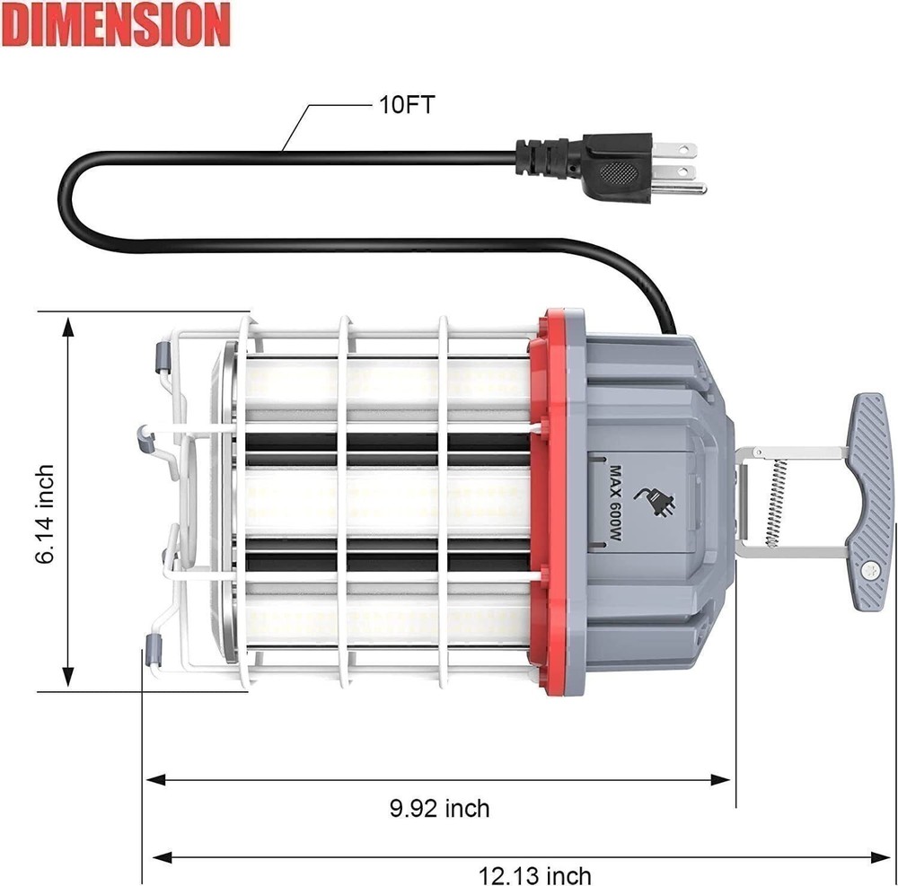 LED Temporary Work Light 80W ON/Off Switch Linkable LED Construction Lights ETL