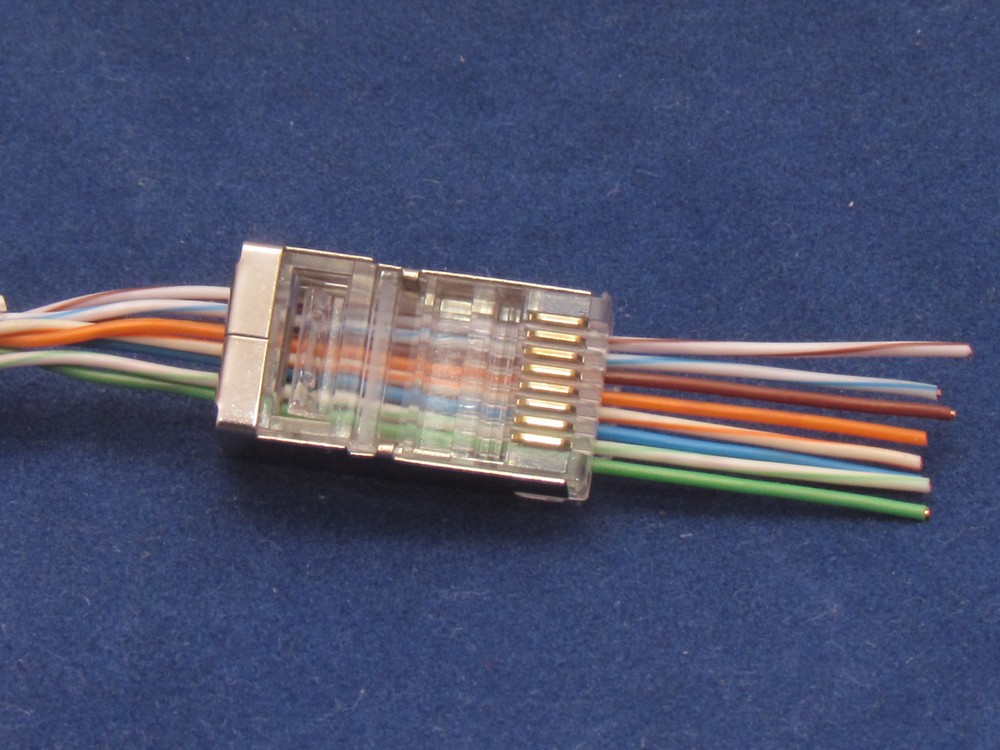 100 RJ45 Network Shielded Modular Plug CAT5e 8P8C Connector End Pass Through