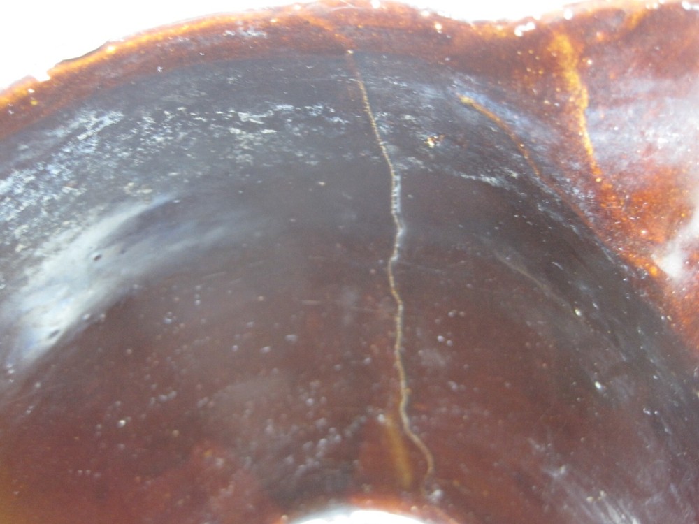 Vintage Dark Brown Stoneware Pitcher