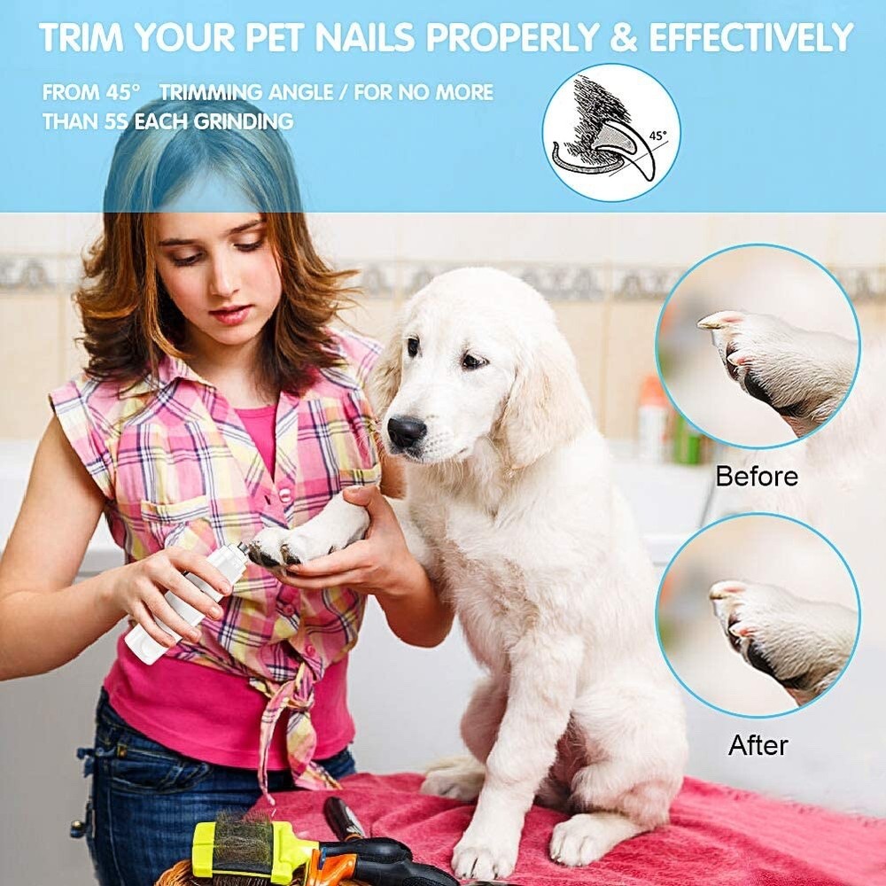 Professional Pet Nail Grinder Quiet & Rechargeable for Quick Efficient Grinding