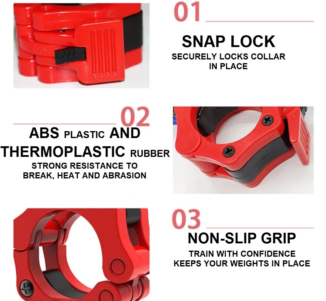 2 Inch Olympic Barbell Clamps Lock Clip Quick Release Collars Standard Gym Bar