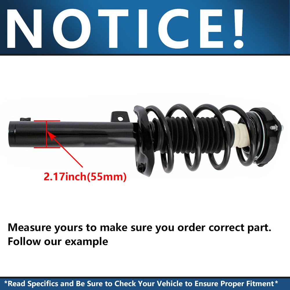Front Struts Spring Assembly + Sway Bar Link for VW Beetle Eos Golf Jetta Passat