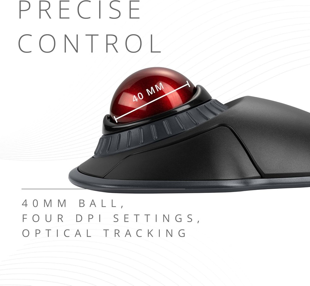 Orbit Wireless Trackball - Ergonomic, Scroll Ring, Bluetooth, 30ft Range