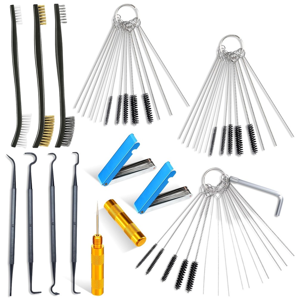 Carburetor Cleaner Kit Torch Tip Cleaner Set, Includes 3 Double Headed Brush ...