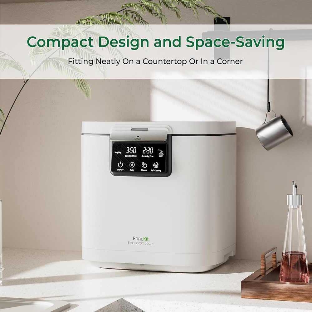 Electric Composter Kitchen Smart Compost Bin W/ Viewing Window Indoor