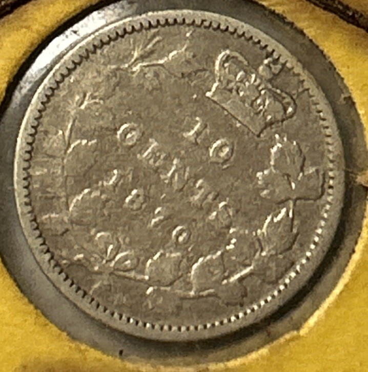 1870 Canada 10 Cents Silver!