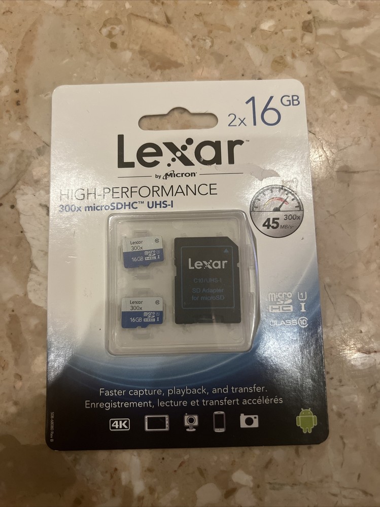 Lexar 2x16GB microSDHC, 300x microSDHC UHS-1 High Performance